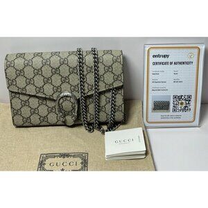 Gucci Dionysus GG Supreme Crossbody Chain Wallet